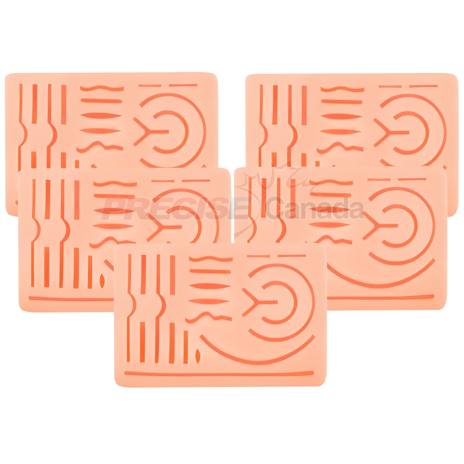 5 Pcs 3 Layers w/20 Wounds for Training Students Silicon Skin Suture Pad DS-1365
