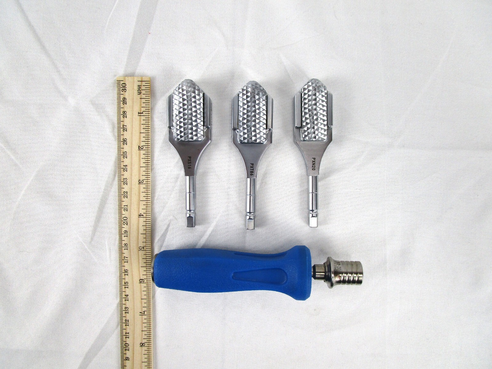 Stryker Osteonics Scorpio Patella Recess Rasp Set Sz 3-13 w Quick Connect Handle