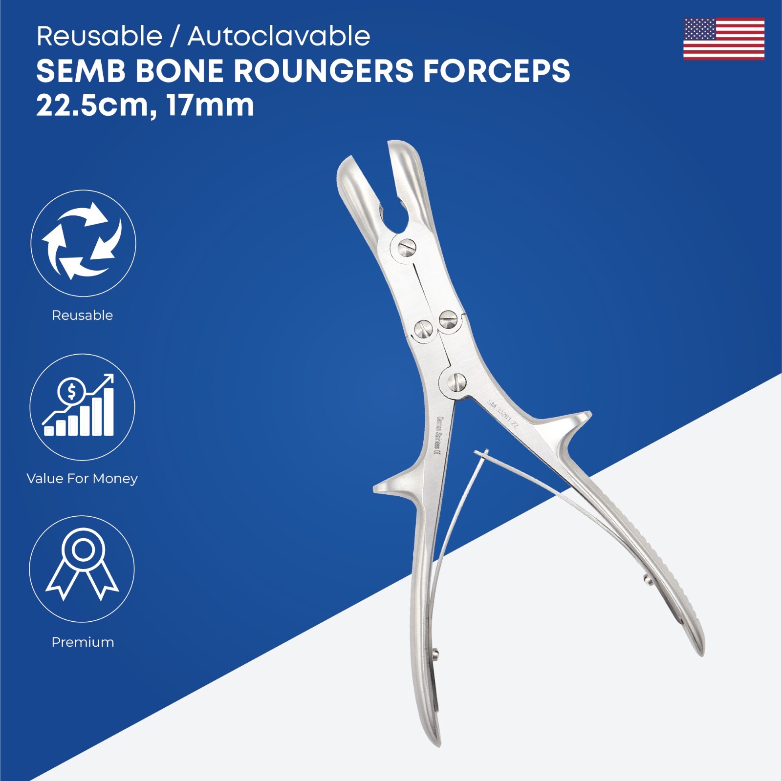 Semb Bone Roungers Forceps Length 22.5 cm Reusable Orthopedic Instruments