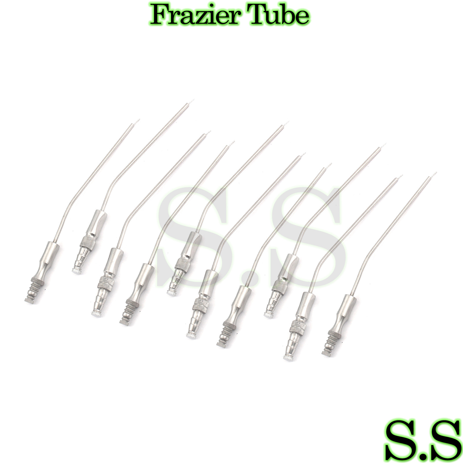 10 Pcs Surgical Frazier Tubes No. 10 Suction Diagnostic Instruments