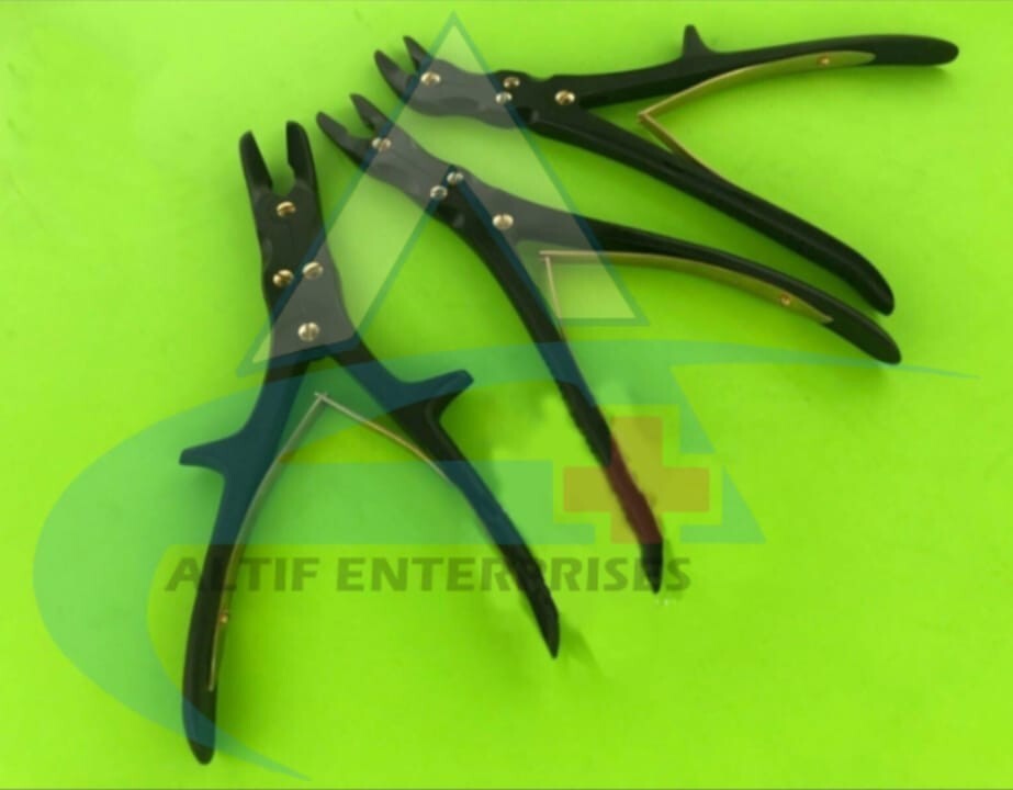 OR Grade Orthopedic Bone Gauges / Bone Cutters With Black Coated 3 Pieces Set