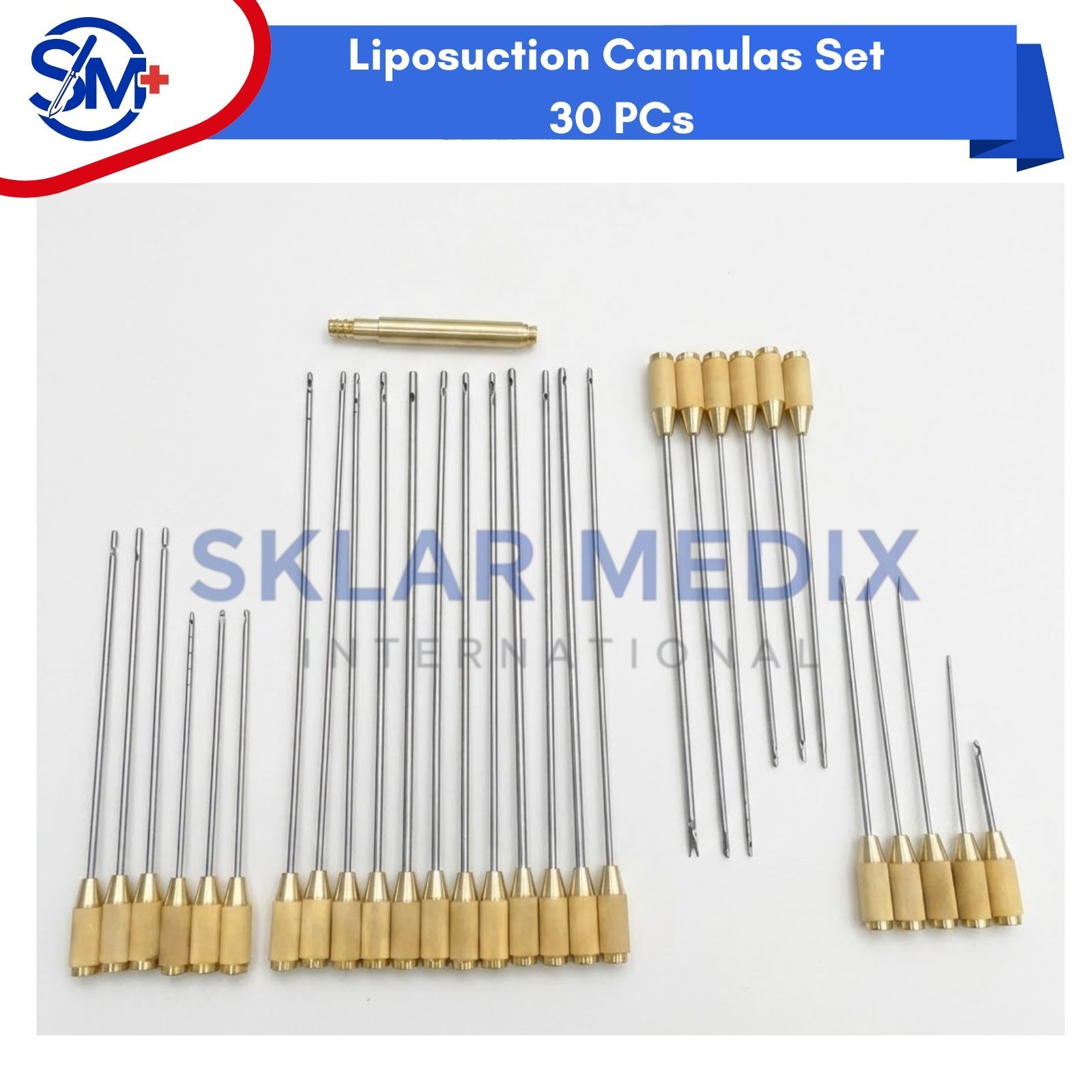 Liposuction Cannulas Set with Handle 30 Pcs , Cosmetic Surgery , Premium Quality
