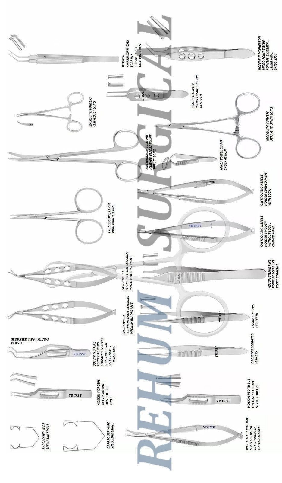 21X EYE MICRO MINOR SURGERY SURGICAL OPTHALMIC INSTRUMENT STUDENT SURGICAL INSTR
