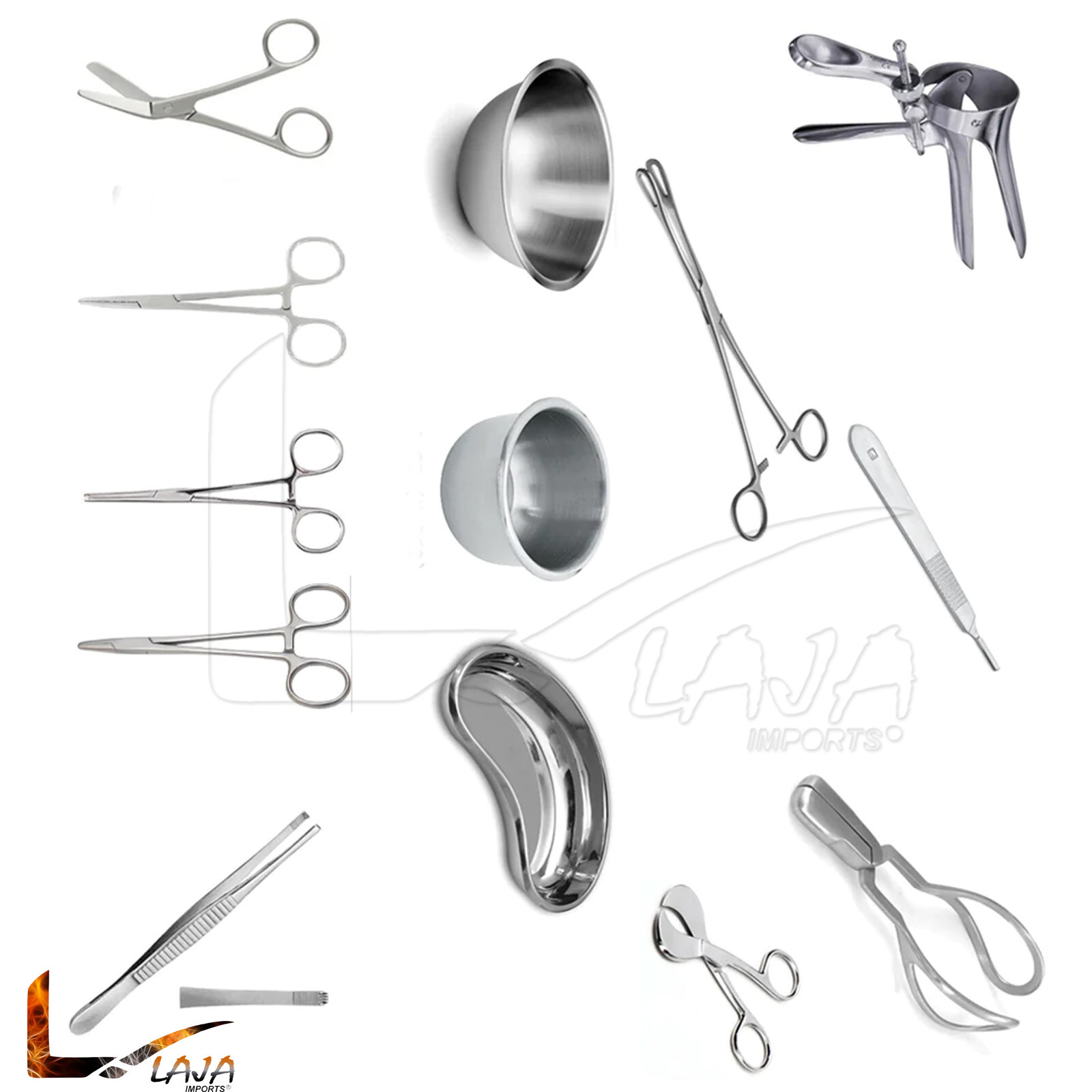 BASIC Delivery set Surgical Intsruments gynecology physiology surgery set 17Pcs