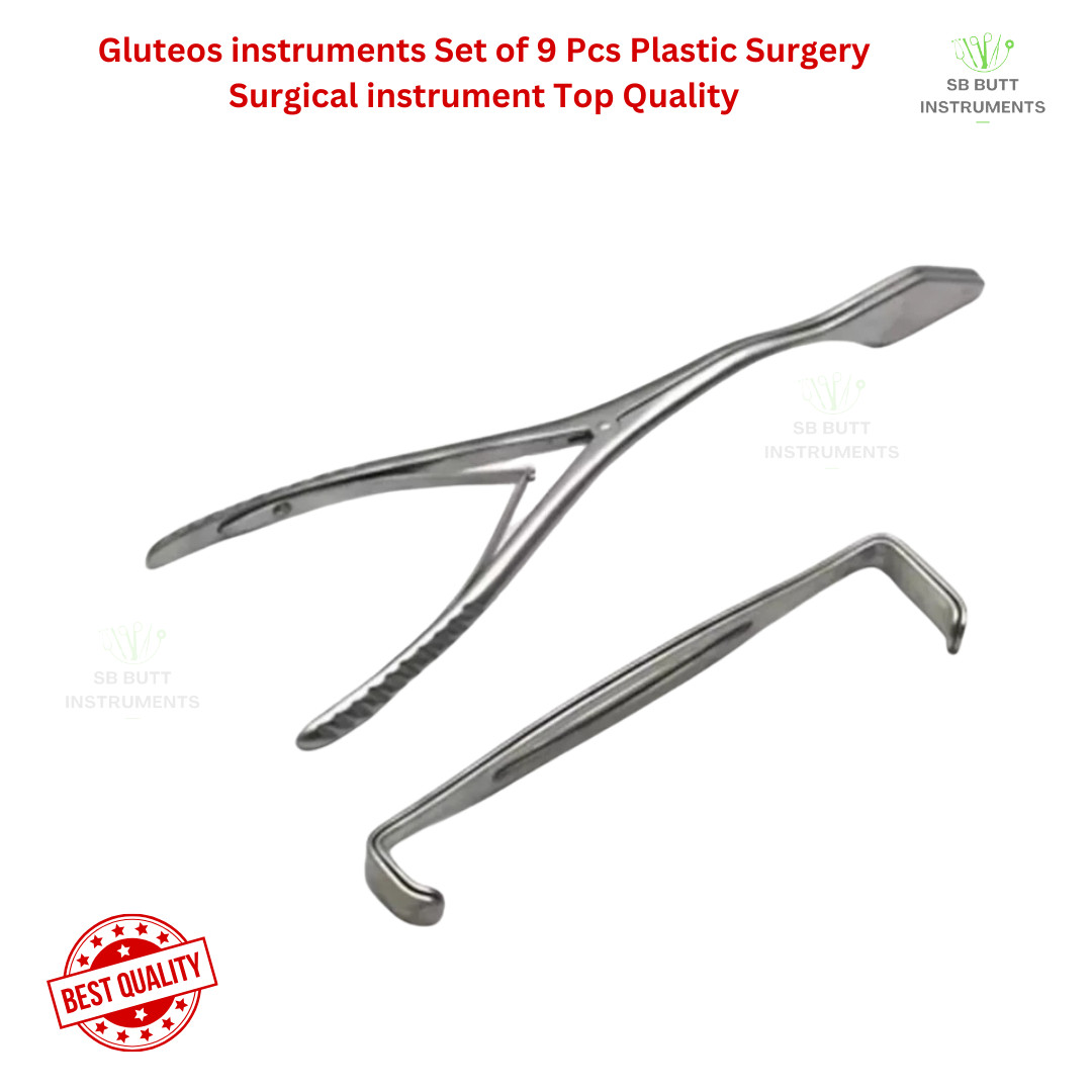 Gluteos instruments Set of 9 Pcs Plastic Surgery Surgical instrument Top Quality