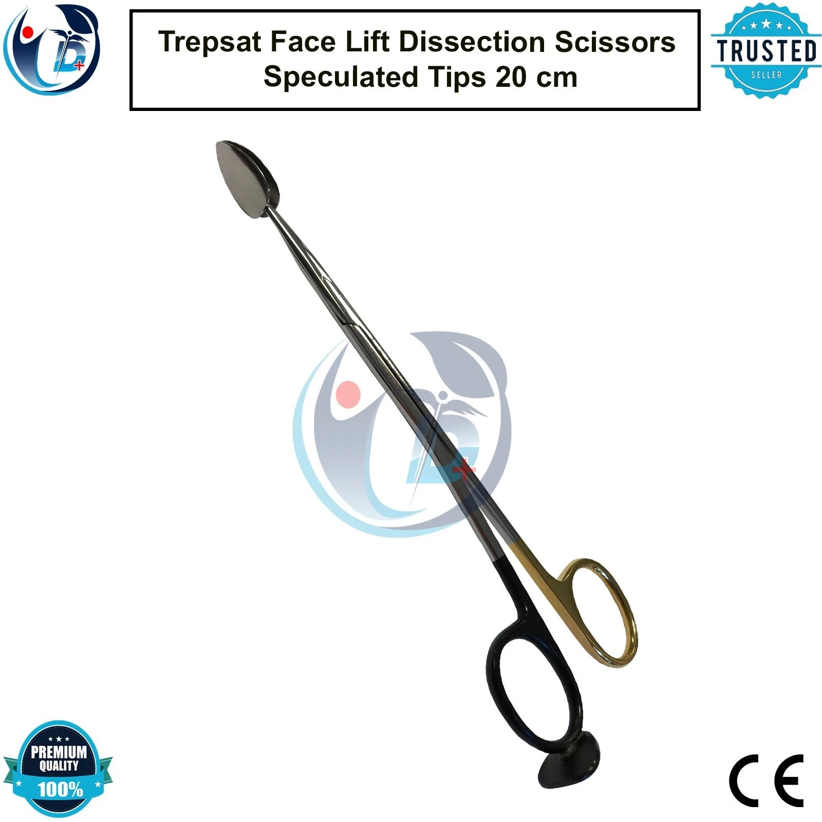 Trepsat Face Lift Dissection Scissors T/C Insert With Speculated Tips 20 cm