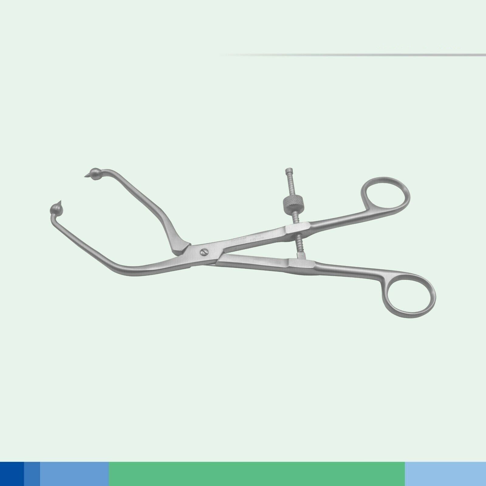 PELVIC BONE REDUCTION FORCEPS 25 CM ANGLED 1X1 BALL TIP ORTHOPAEDIC CE | TETRA