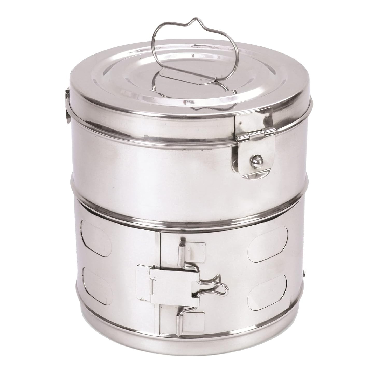 Stainless Steel Storage Dressing Drum Clip Lid Heavy Duty Container Multi Size