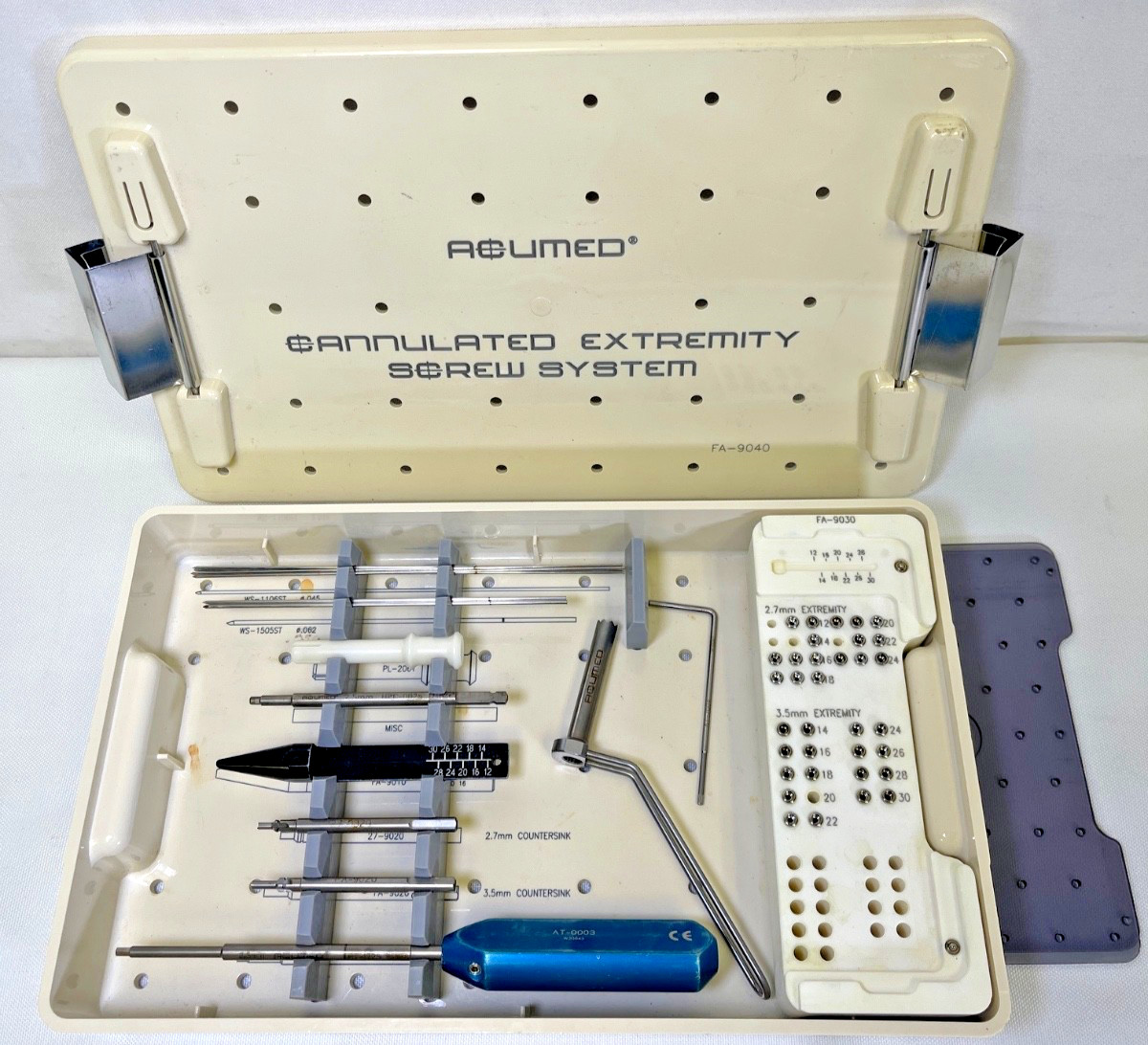 Acumed FA-9040 Cannulated 2.7mm & 3.5mm Extremity System w/ Case Orthopedics