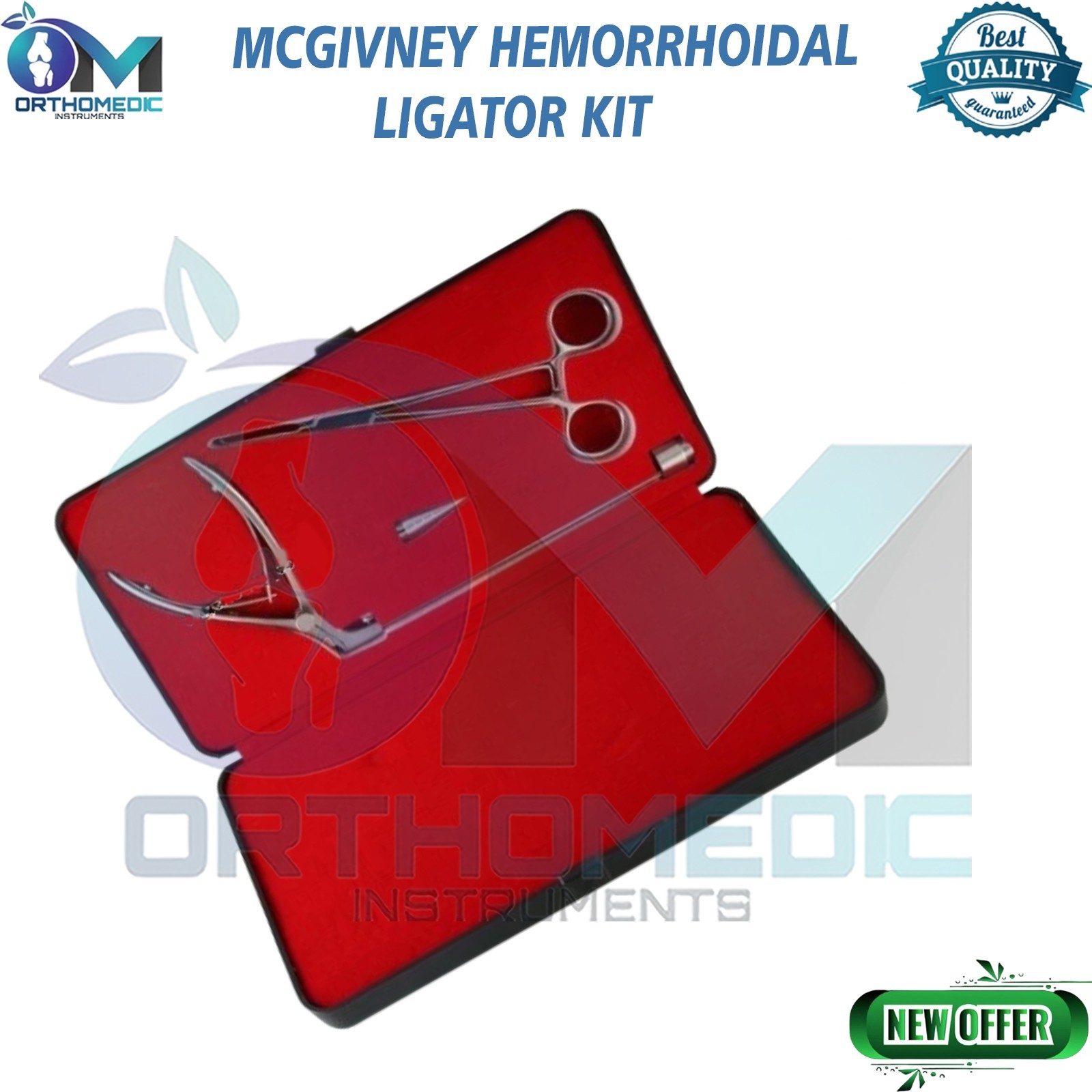 McGivney Hemorrhoidal Ligator Kit with Loading Cone Latex O Rings,,