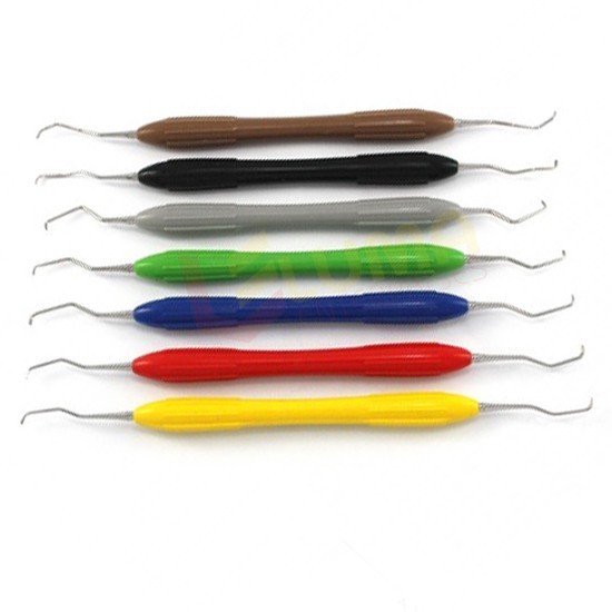 7Pcs Dental Periodontal Gracey Curettes Set Silicone Handle Surgical Instruments