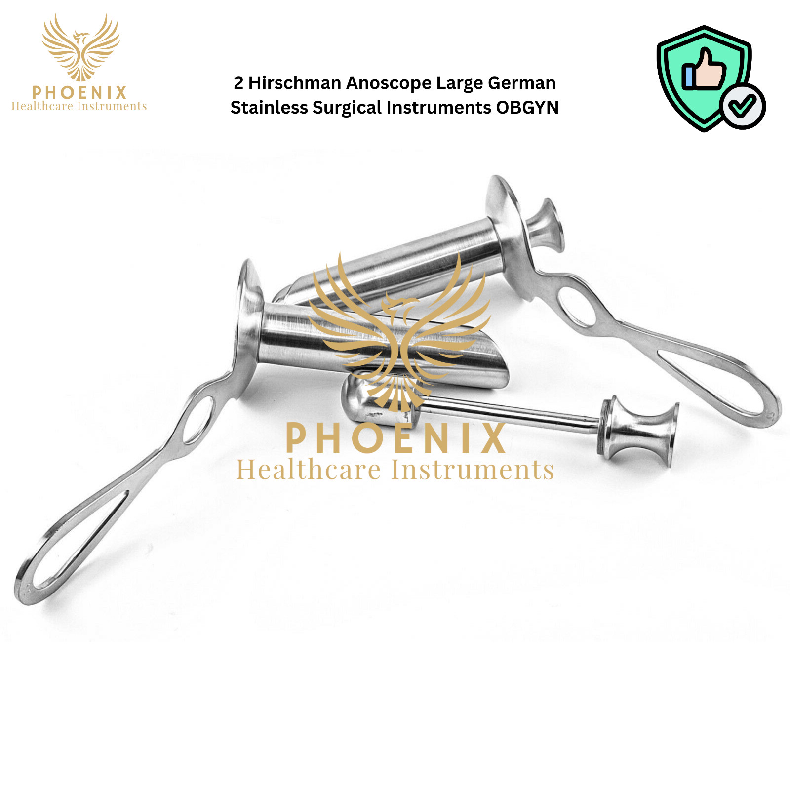 2 Hirschman Anoscope Large German Stainless Surgical Instruments OBGYN