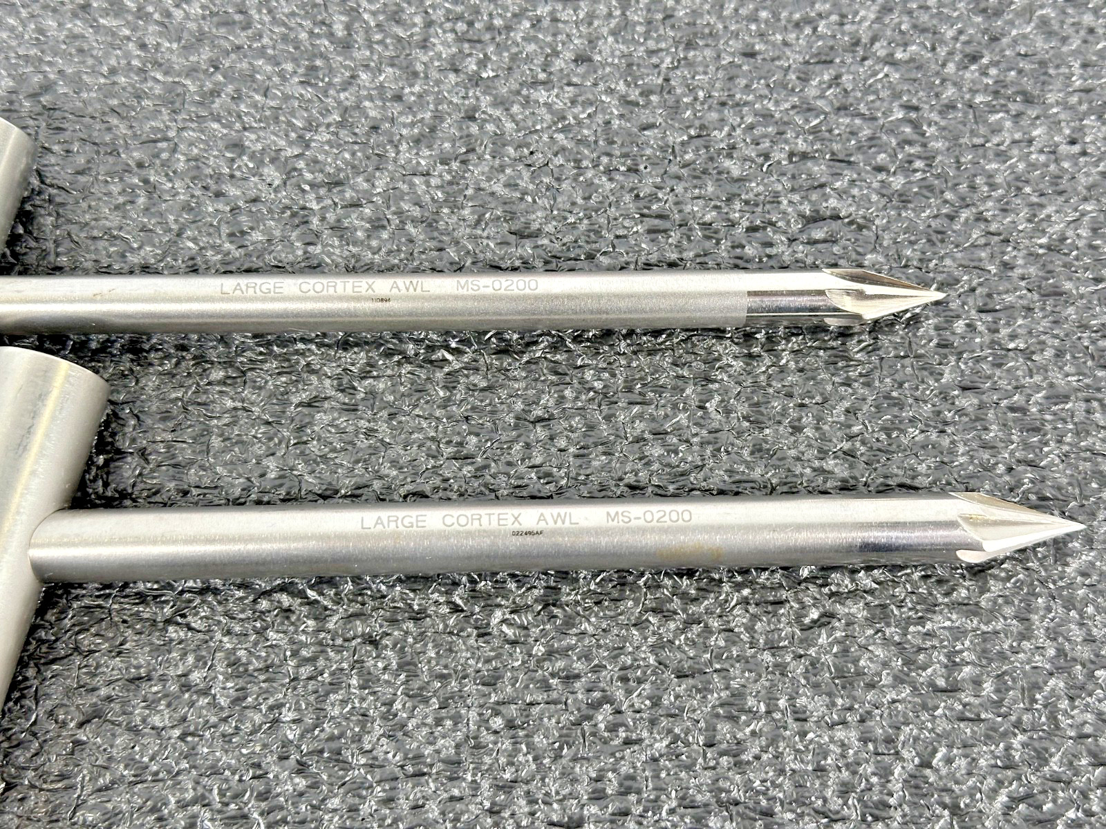 Lot of 2 Large Cortex Awl MS-0200 Stainless Steel T-Handle Instruments