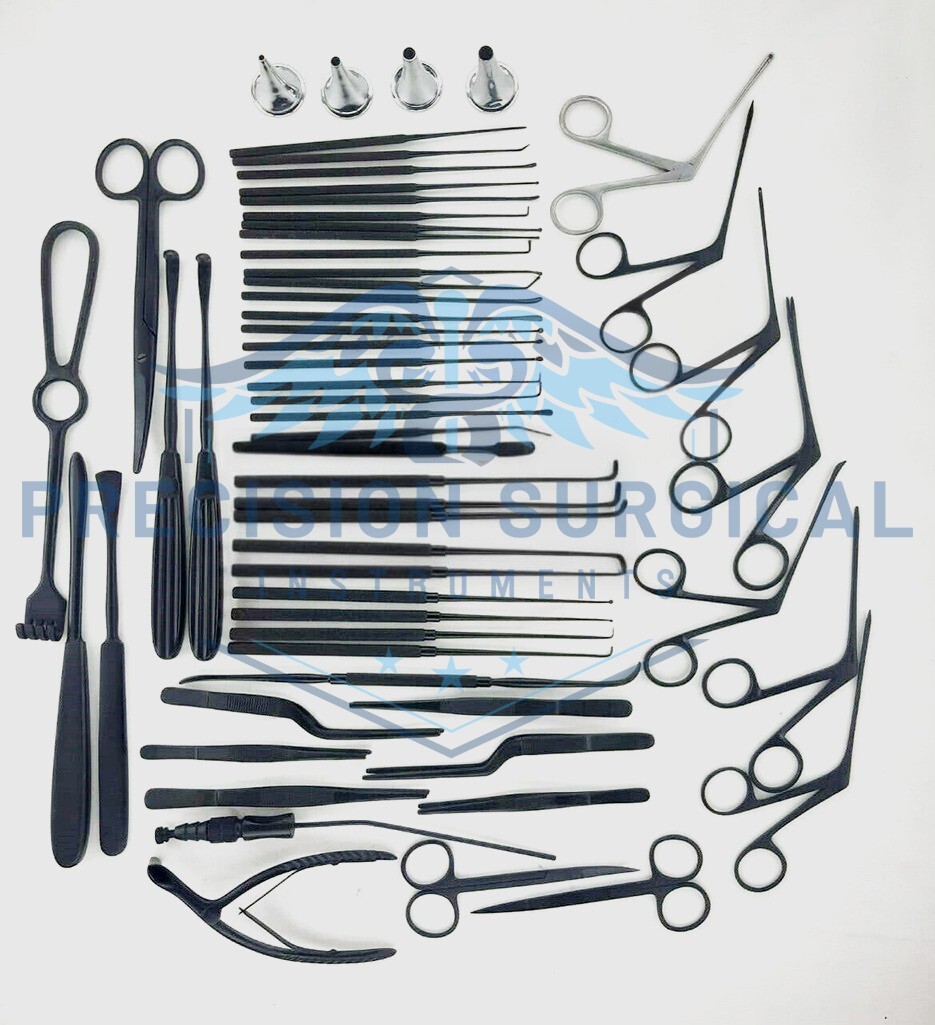 Tympanoplasty Instruments Set, Micro Ear Surgery ENT Instruments Black colour