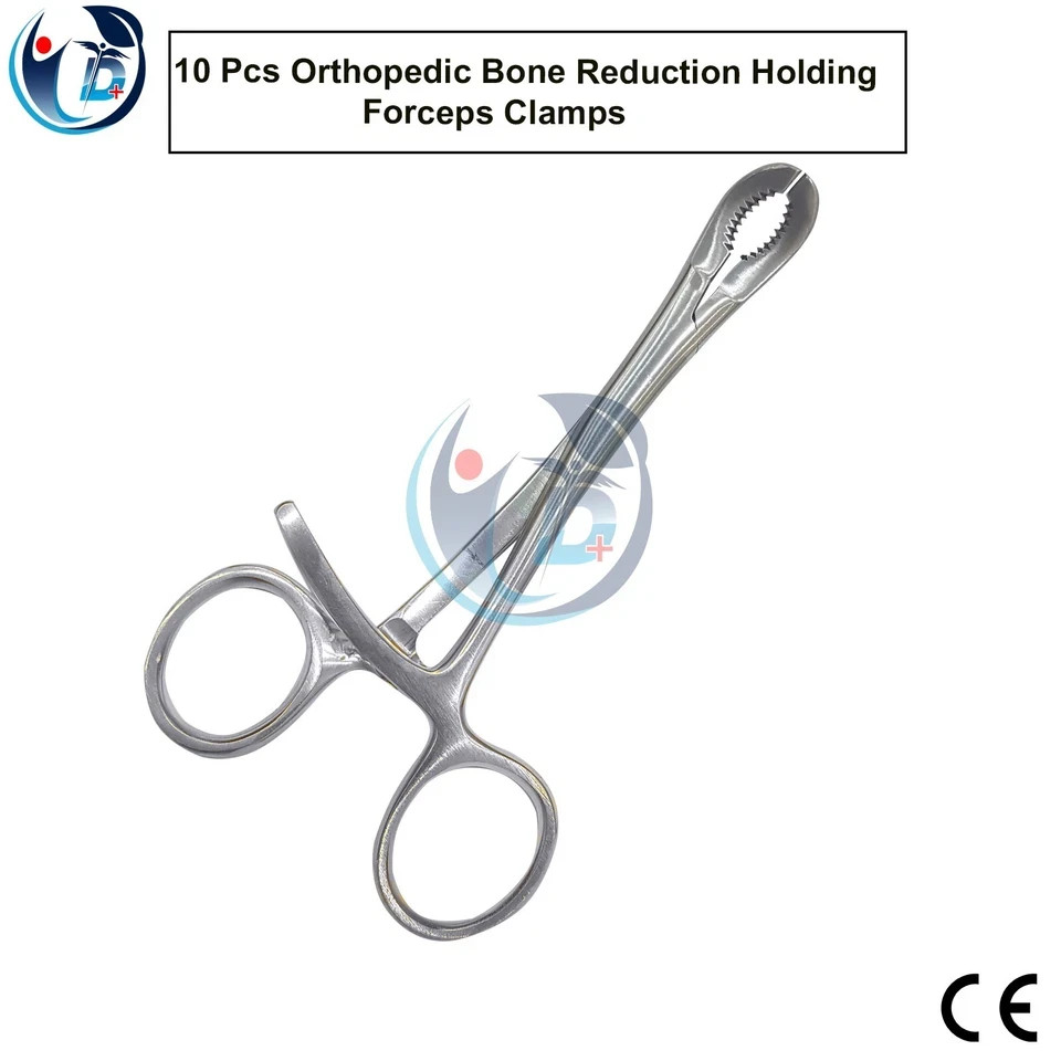 Set of 10 Pcs Orthopedic Bone Reduction Holding Forceps Clamps Surgical