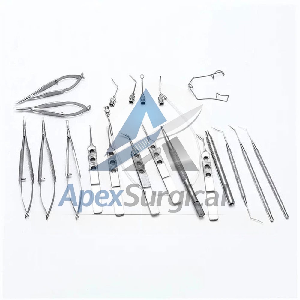 21PCS Ophthalmic Cataract Set surgical instruments with sterilization tray case