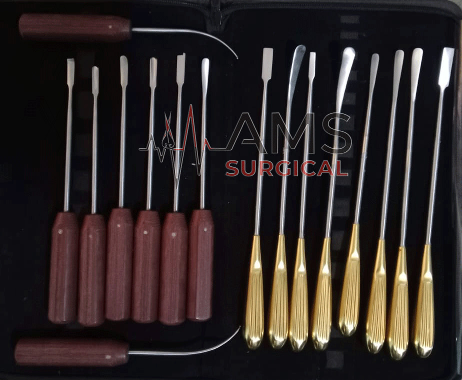 Endoscopic Forehead Lift Dissector Set Of 16 Pcs Best Quality