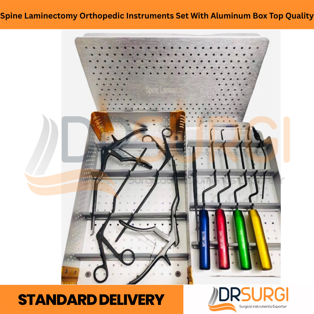 Spine Laminectomy Orthopedic Instruments Set With Aluminum Box Top Quality