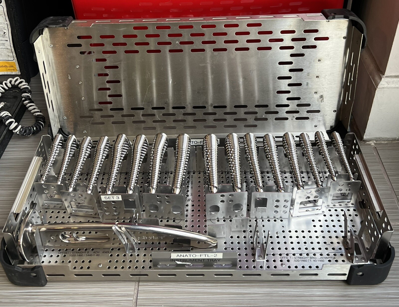 stryker surgical ortho hip system instruments set with tray