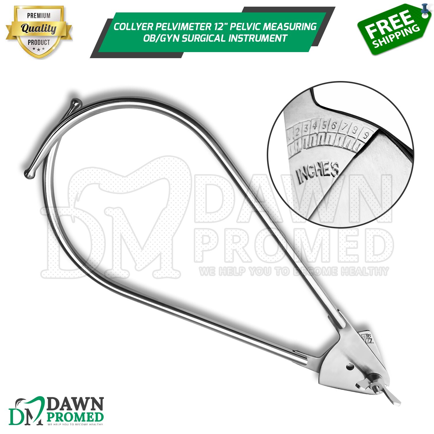 Collyer Pelvimeter Scale 12″ Pelvic Measuring OB/GYN Surgical Instrument