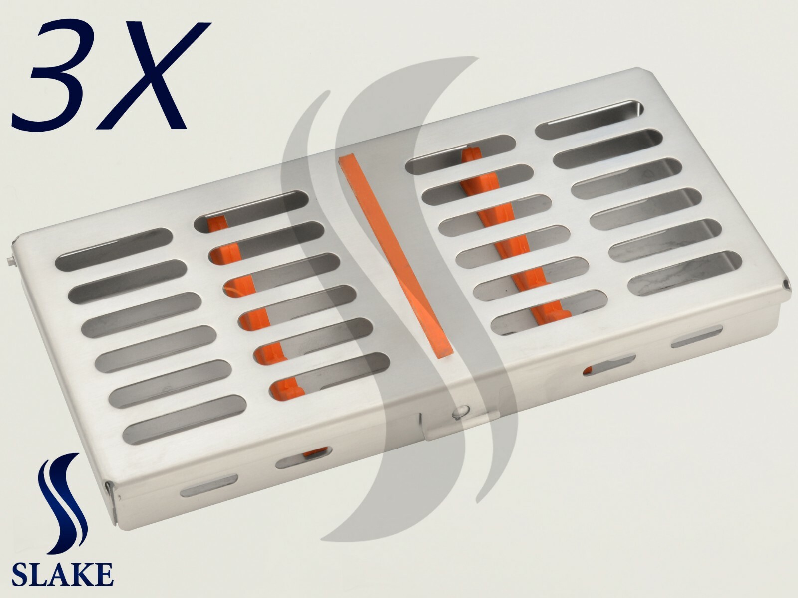 3 x Dental Sterilization Cassette Rack Tray Box For 7 Surgical Instruments