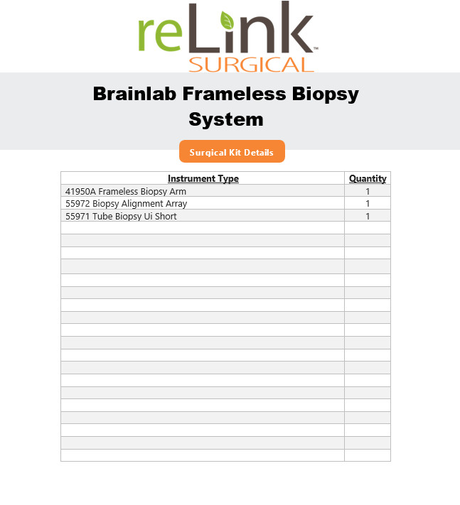 Brainlab, Inc. Frameless Biopsy System