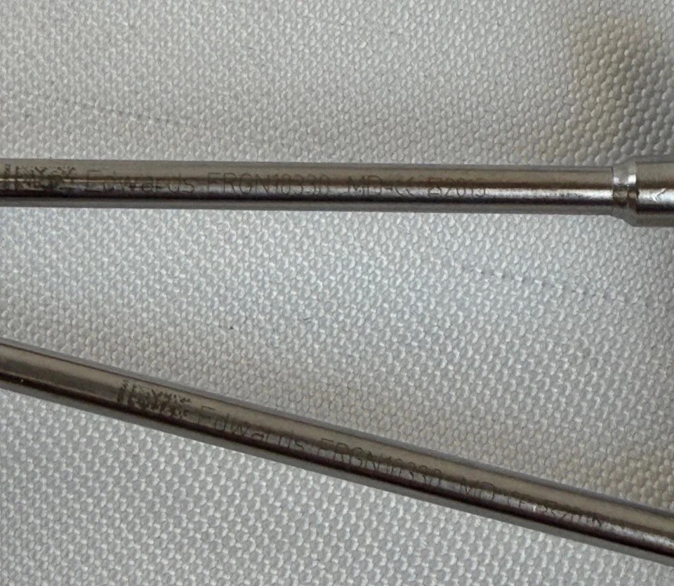 Set of 4 Edwards MICS Forceps Scissors Grasper Needle Holder w Tray 3.5mm x 30cm