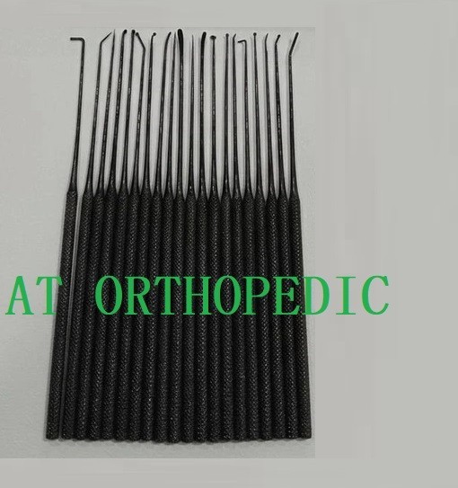 Rhoton Micro Dissector Set 20 Pcs Black Handle Neurosurgery Surgical Instruments