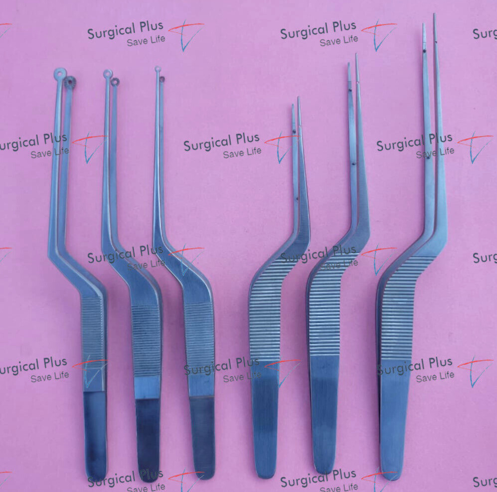 Neurosurgical Yasargill Tumor & Micro Bayonet Forceps Set oF 6