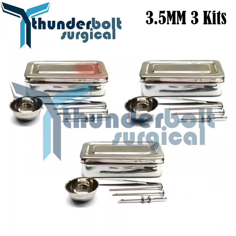 3 HRT Trocar kit 3.5mm 3 kits ,Hormone Replacement Pellet Insertion Kit 3 Sets