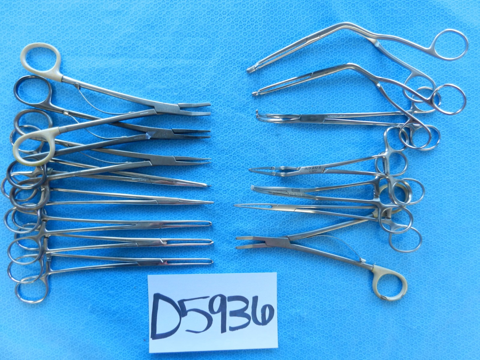 D5936 Pilling Weck Codman Jarit Surgical Forceps Lot of 15 Approx. 17-20cm