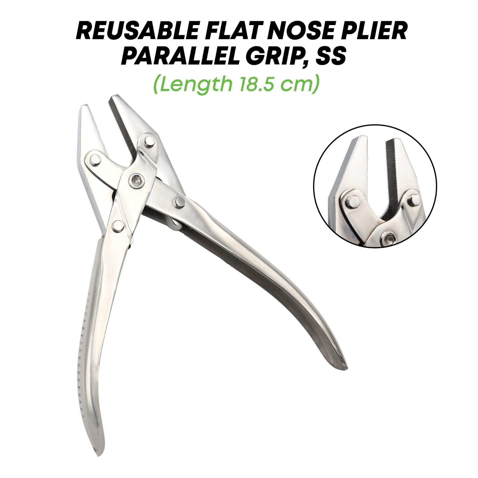 Flat Nose Plier 18.5 cm Parallel Grip Stainless Steel Surgical Instruments