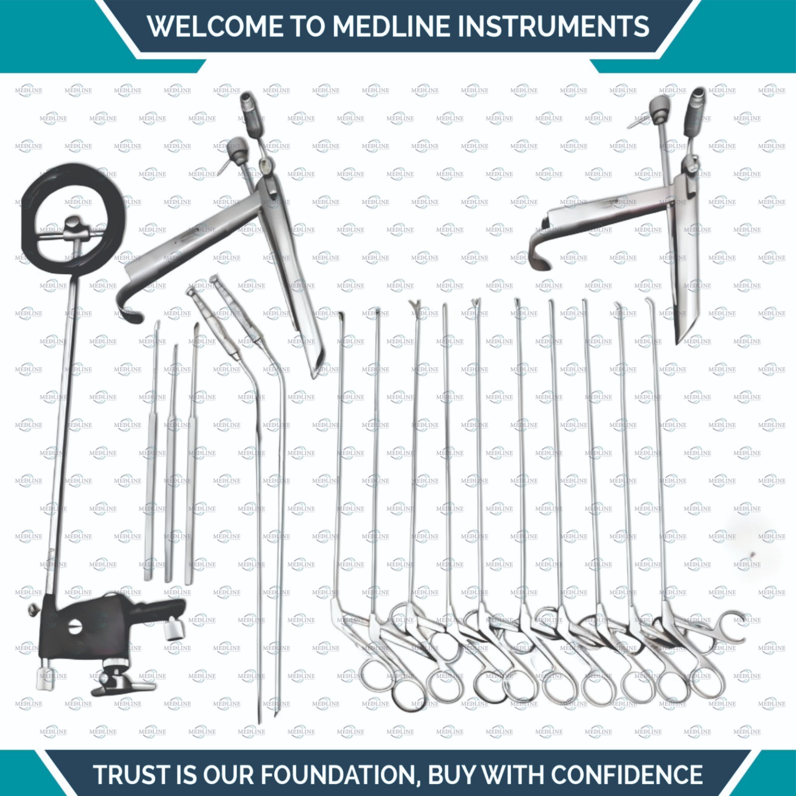 Pedestal Laryngoscope Set Micro Laryngeal Surgery ENT Endoscopic Instruments