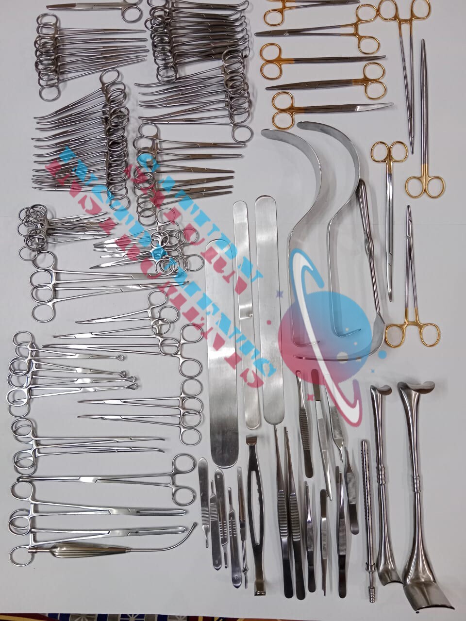 Basic Laparotomy Set 104 Pcs Surgical Instruments Surgery Medical Abdominal Gold