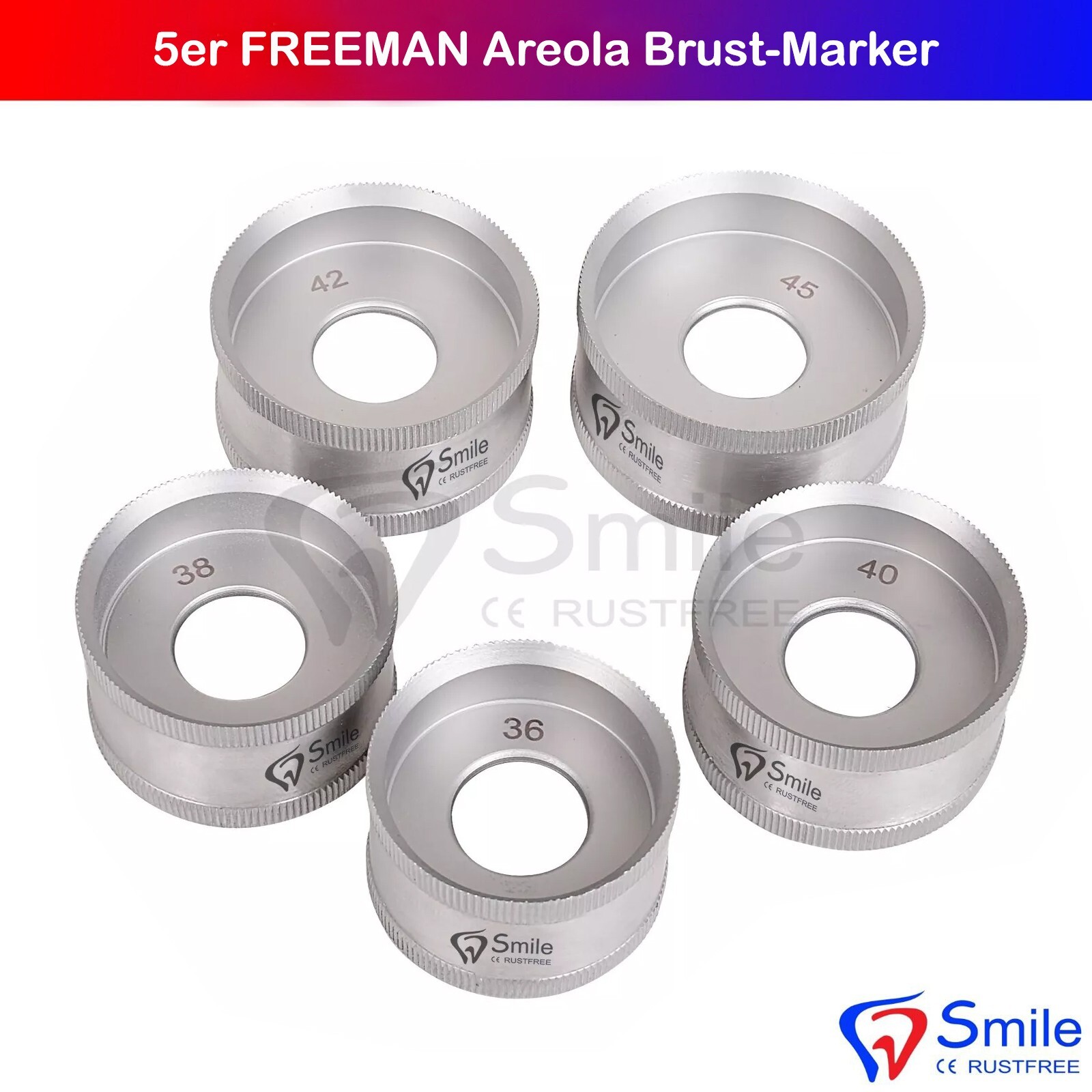 5 Pack FREEMAN Areola Breast Marker Mammoplasty Marker Surgery Surgical