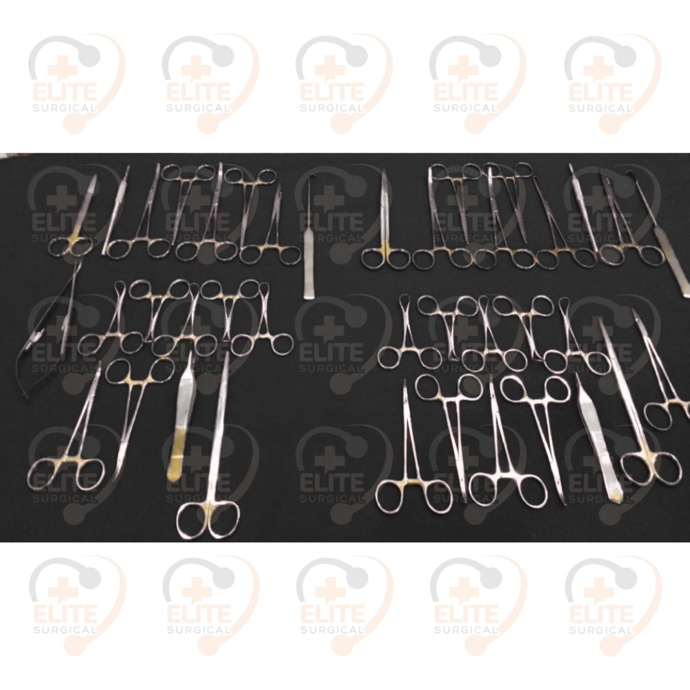 GENERAL SURGERY SPAY PACK SET OF 40 PCS GOLD HANDLE SURGICAL INSTRUMENTS KIT