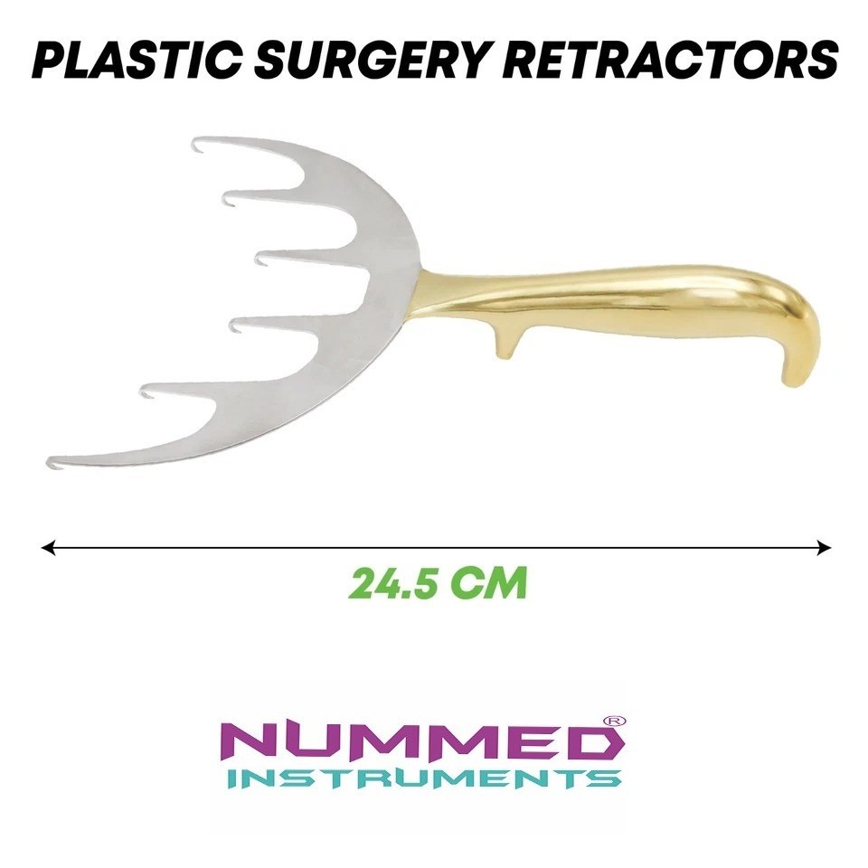 Coronal Lift Retractors 6 Sharp Prongs Breast Surgery Instruments 24.5 cm