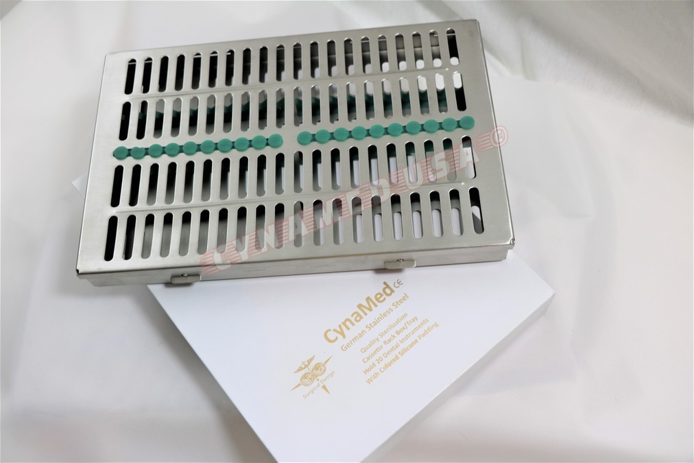 GERMAN PREMIUM STERILIZATION CASSETTE 11″ x 7″ Surgical Instruments FOR 20 INST