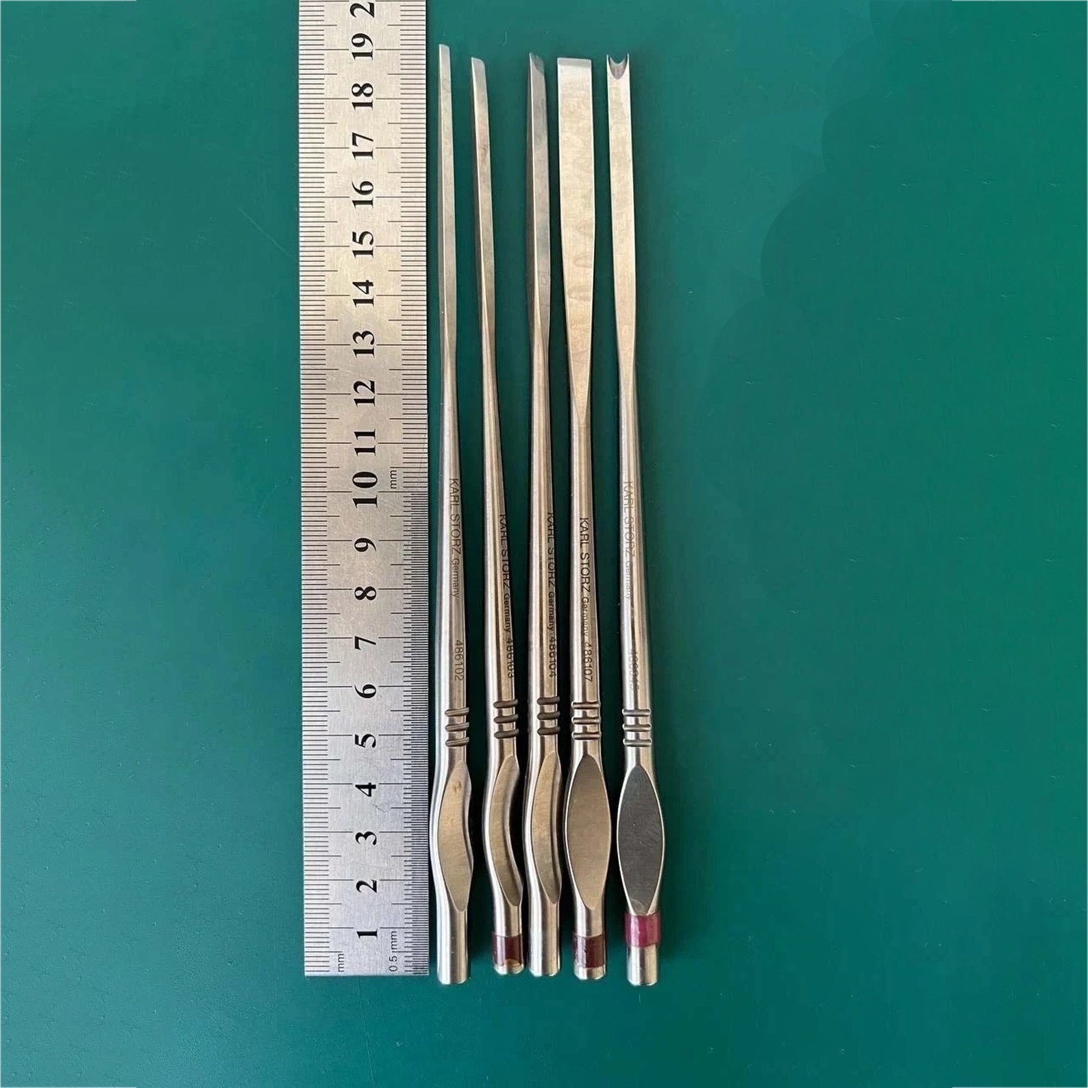 Karl Storz Lot of 5 Osteotome for rhinoplasty, Chisel, Gouge, WALTER 2 mm,3mm