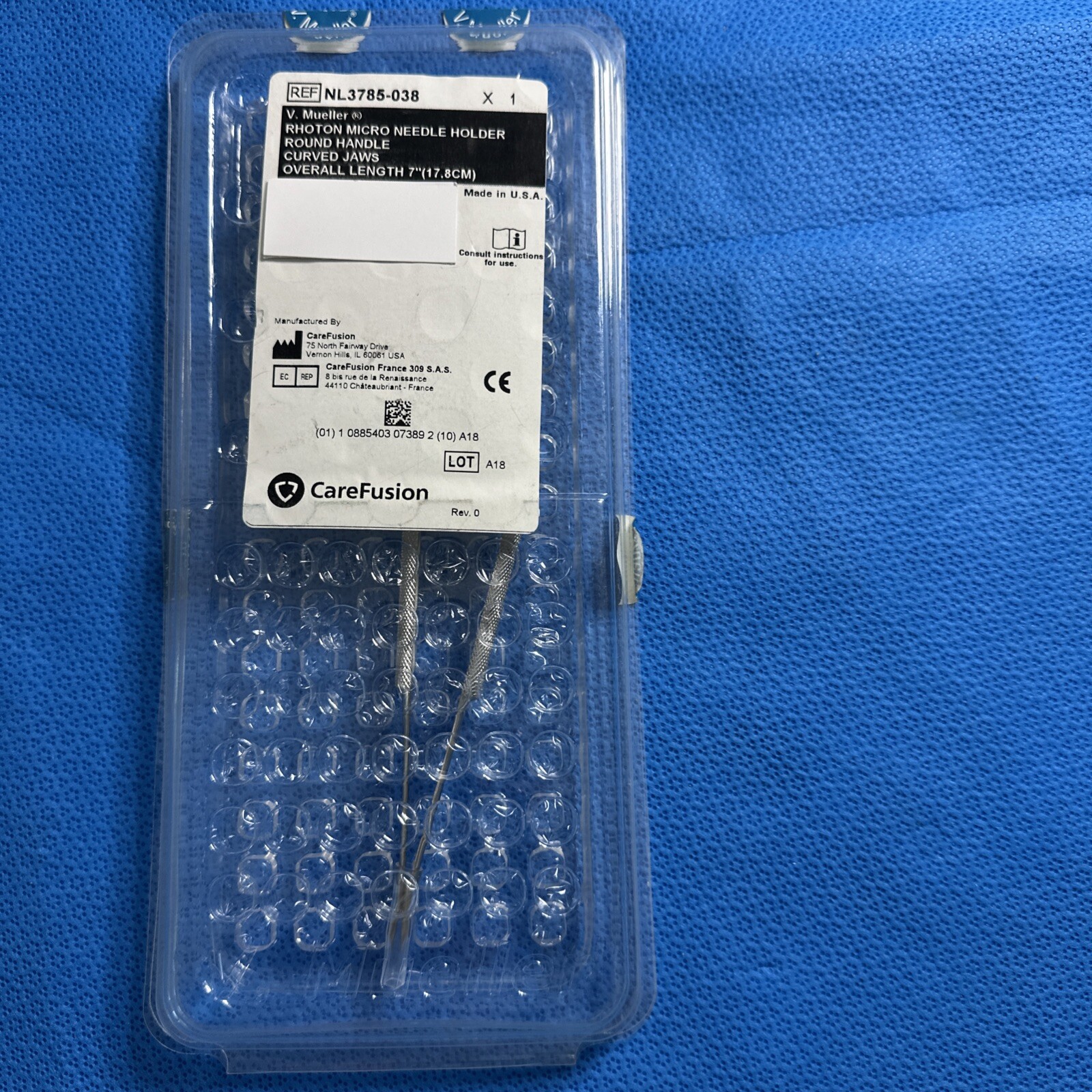 V. Mueller Surgical Rhoton Micro Needle holder round handle NL3785-038