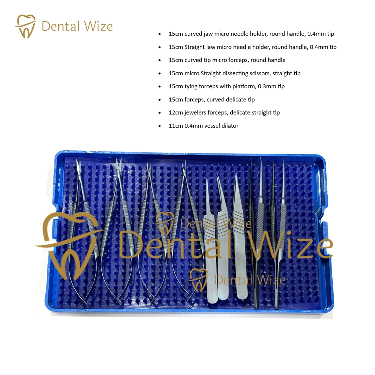 Titanium Micro Surgical Instrument Set – Basic Hand Surgery 8 Pcs With Cassete