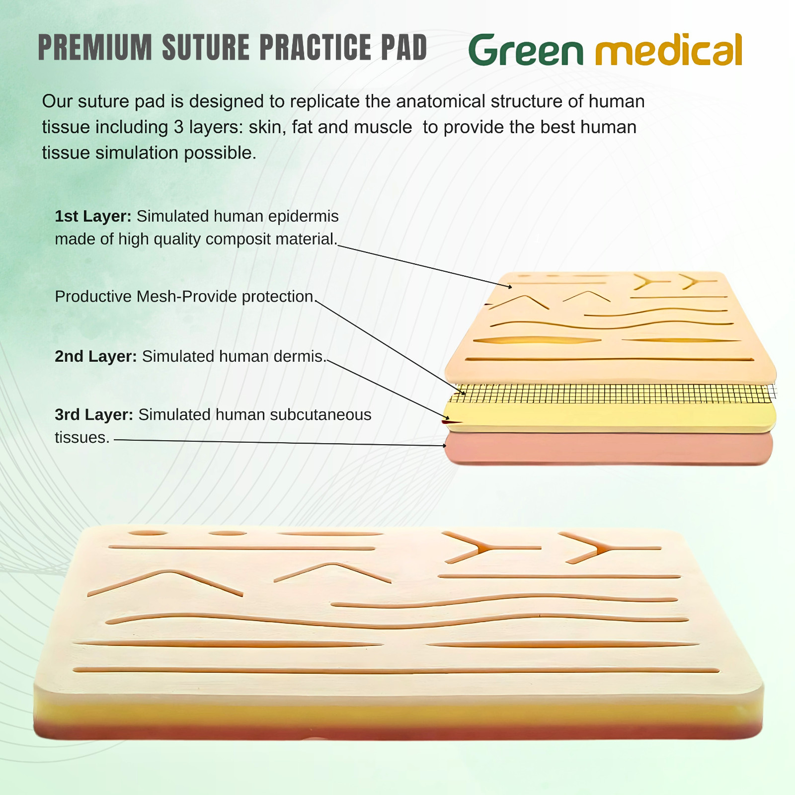 Premium Suture Practice Kit with Silicon pad for Medical Students Training