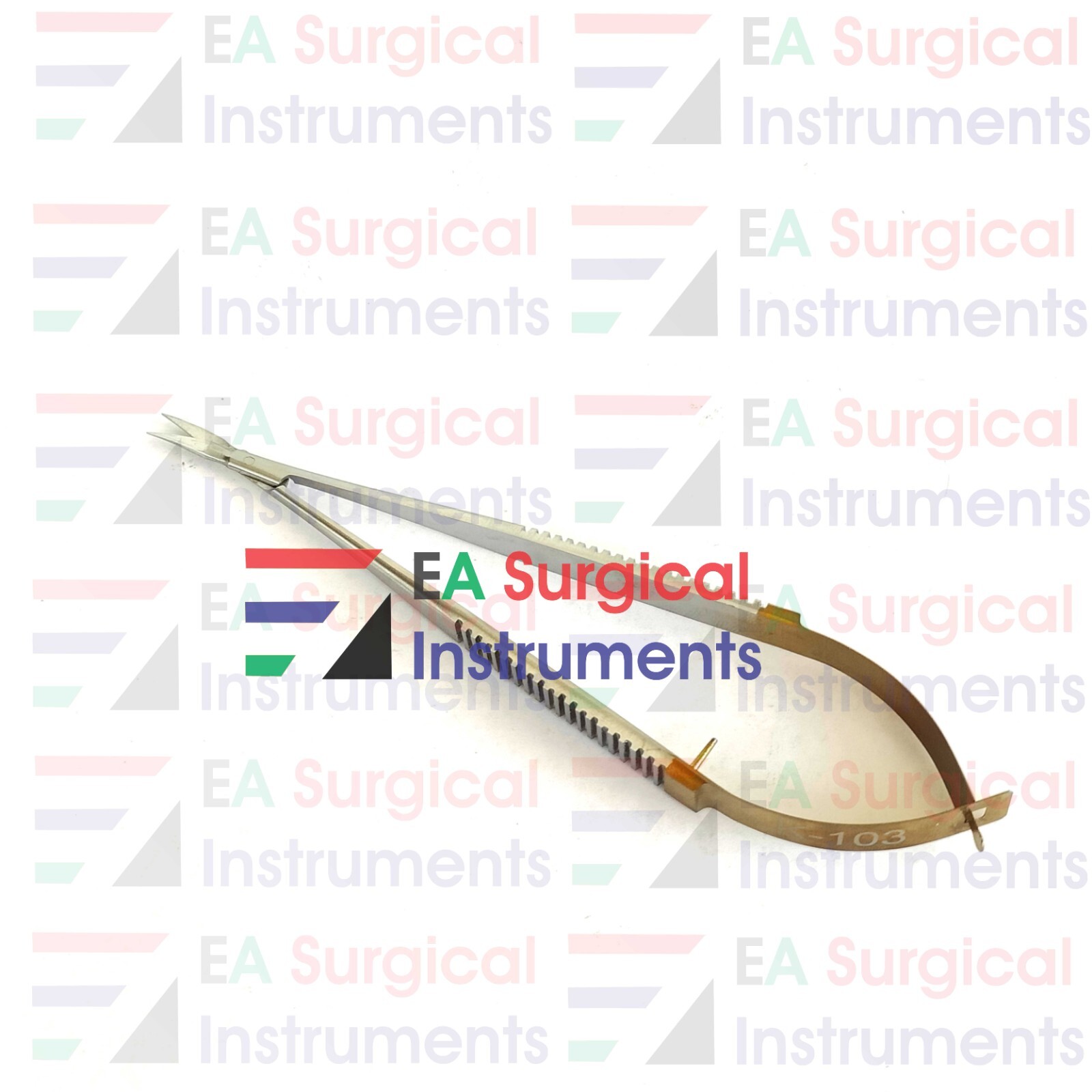 Kamiyama Micro Scissors 16 cm K-103 Neurosurgery Straight Gold Titanium Nitride
