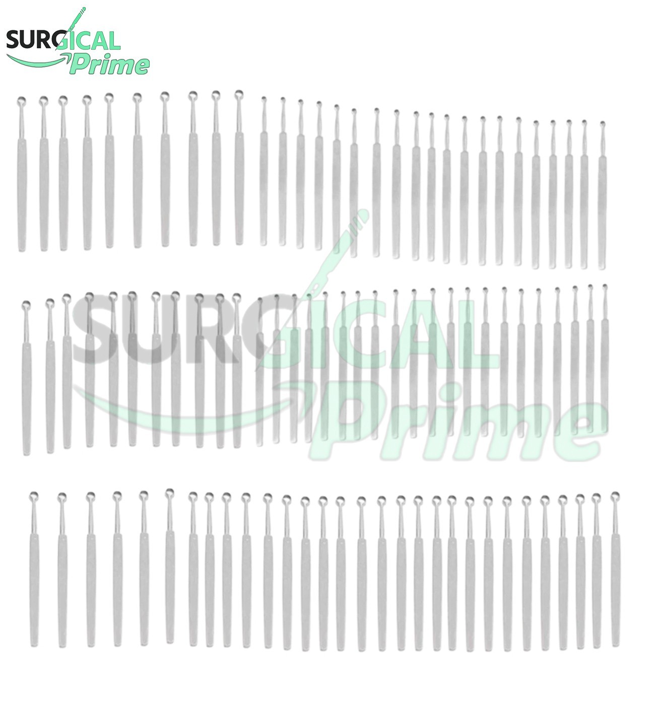 Lot Of 100 Pieces Fox Dermal Curette 4mm+ 7mm Surgical Dermatology Instruments.