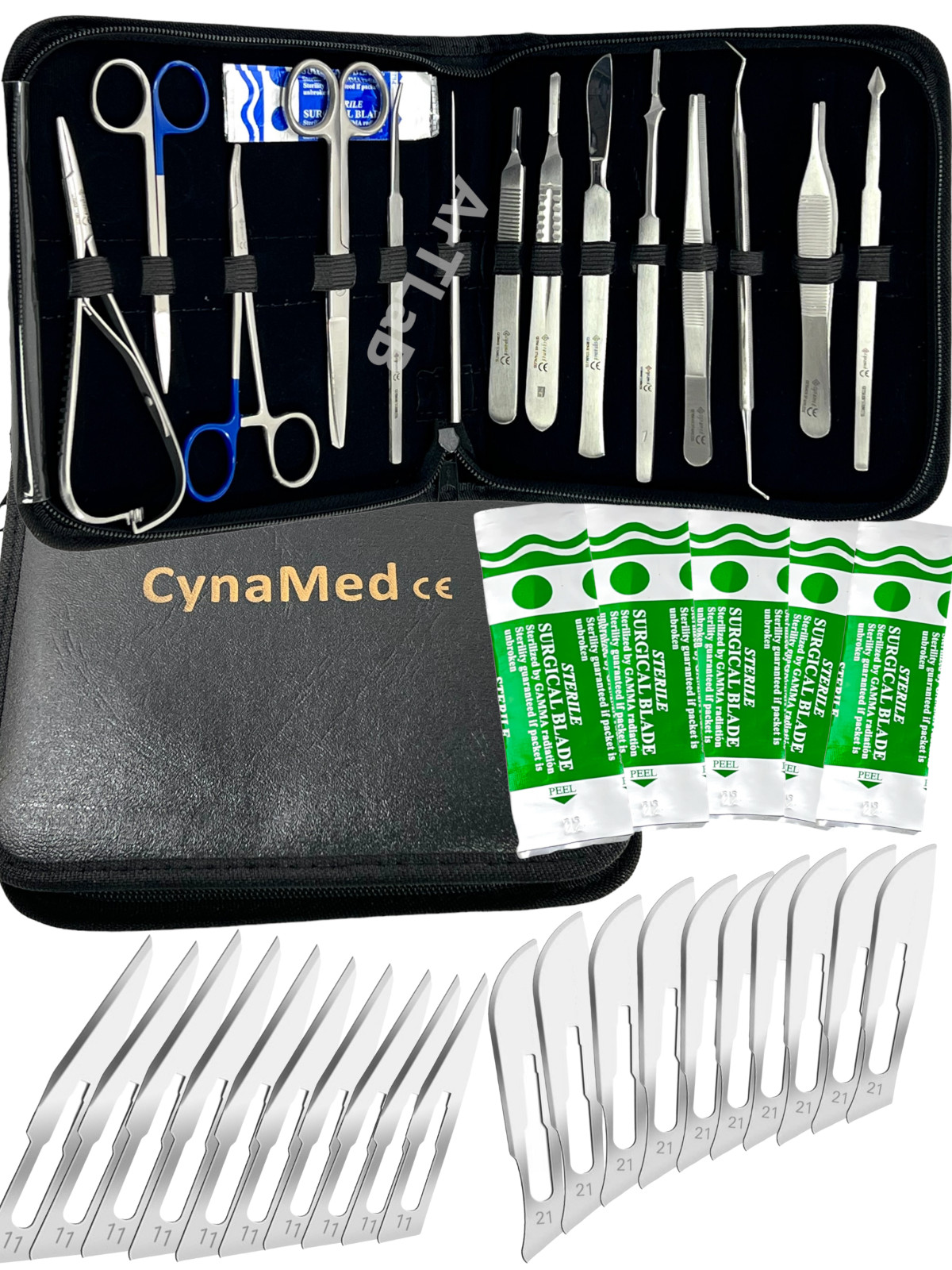 Premium 34 pcs Minor Surgery Set Surgical Instruments Kit Stainless Steel W/Case