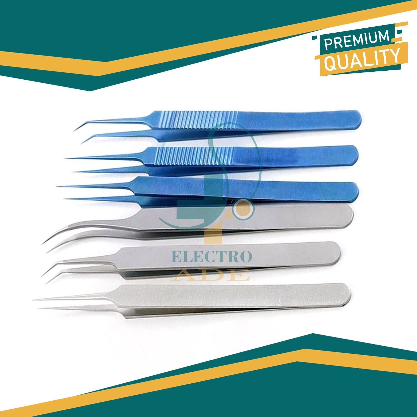 FUE Hair Transplant Forceps Kit Set of 6pcs STTI Surgical Instruments