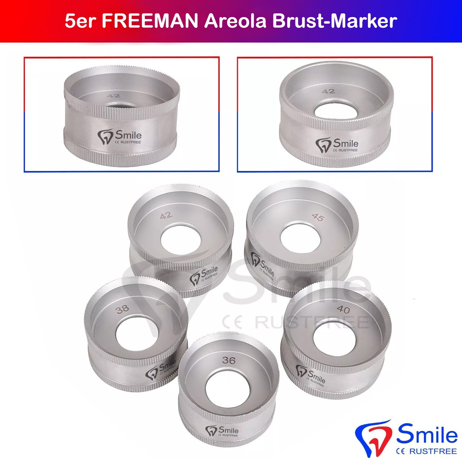 5 Pack FREEMAN Areola Breast Marker Mammoplasty Marker Surgery Surgical