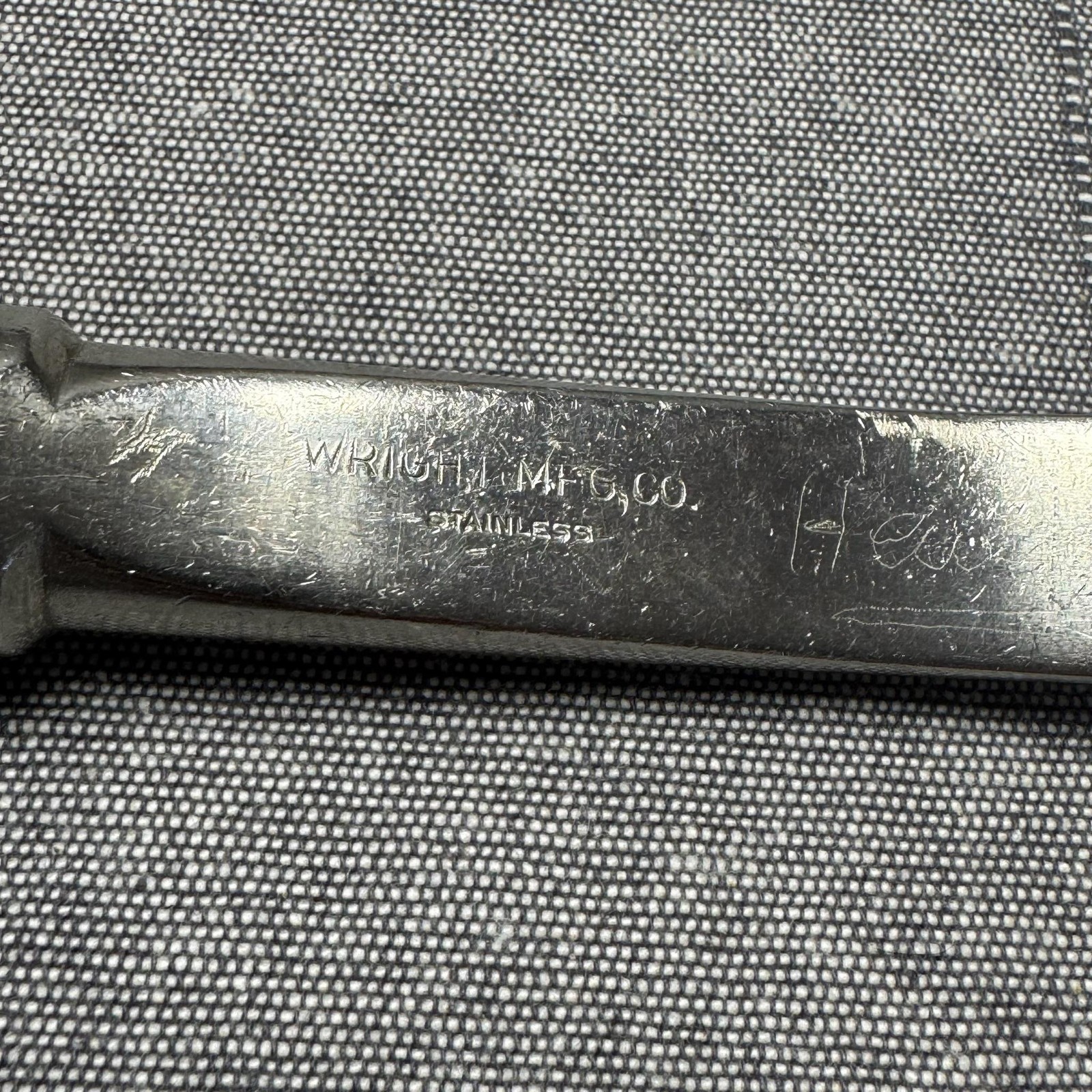 Wright Mfg Co Orthopedic Raspatory Stainless Curved Surgical Instrument Tool