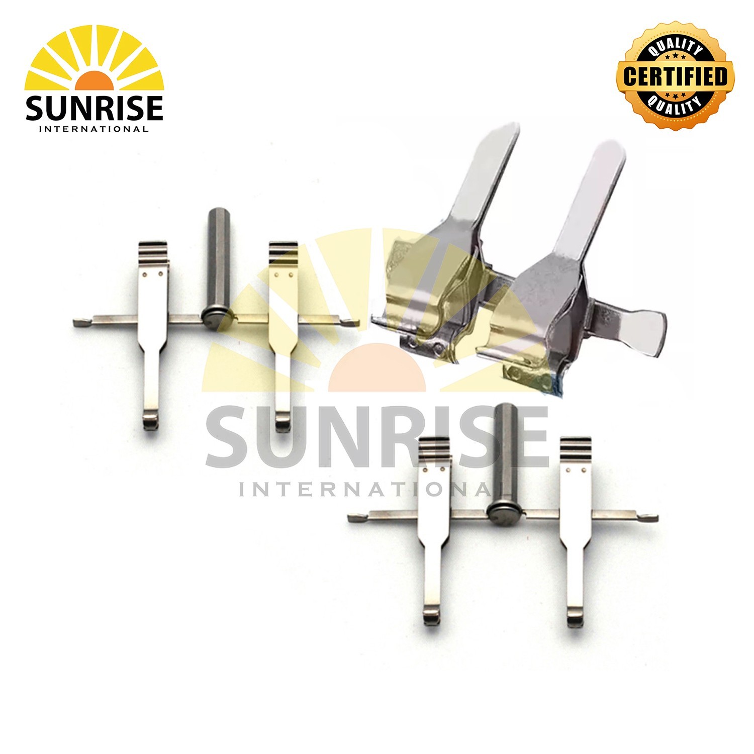Two Pair Large Microspike Approximator And One Pair Medium Vessel Clamps