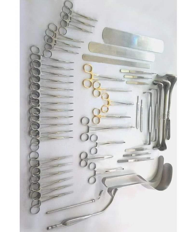 104 Pcs Surgery Set Medical Laparotomy Instruments Abdominal Gold Basic